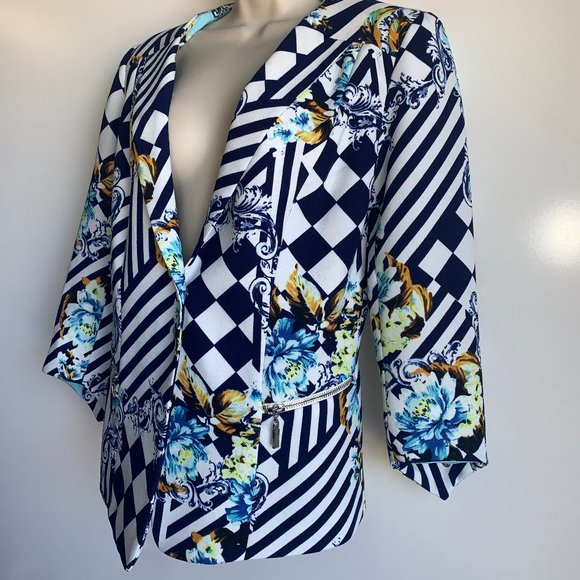 Alberto Makali Floral Blazer Size Medium - Picture 9 of 10